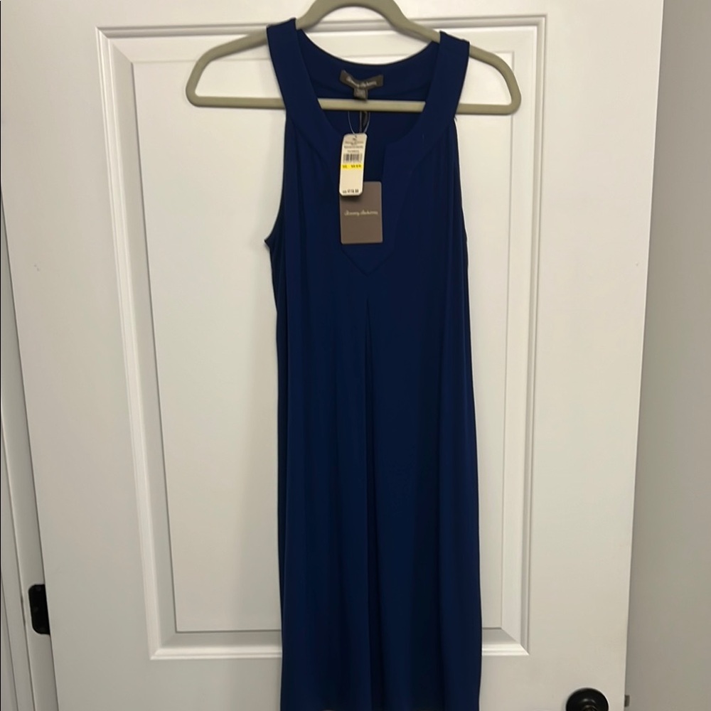 Tommy Bahama Blue Sheath Halter Midi Dress